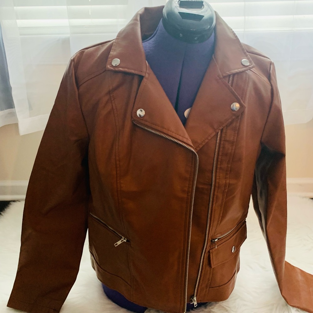 New Look Faux Leather Jacket Size Large